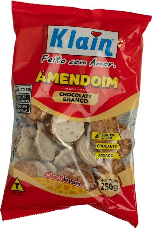 Pacote de amendoim com chocolate branco