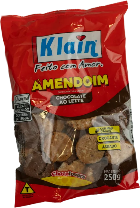 Pacote de amendoim com chocolate ao leite