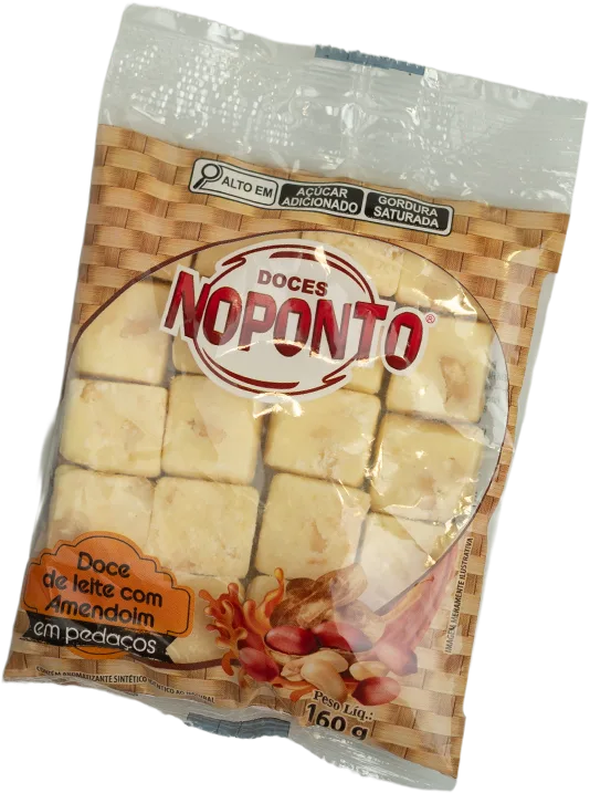 Pacote de doce de leite com amendoim