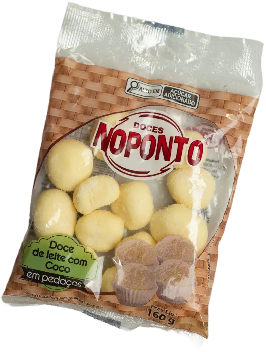 Pacote de doce de leite com coco