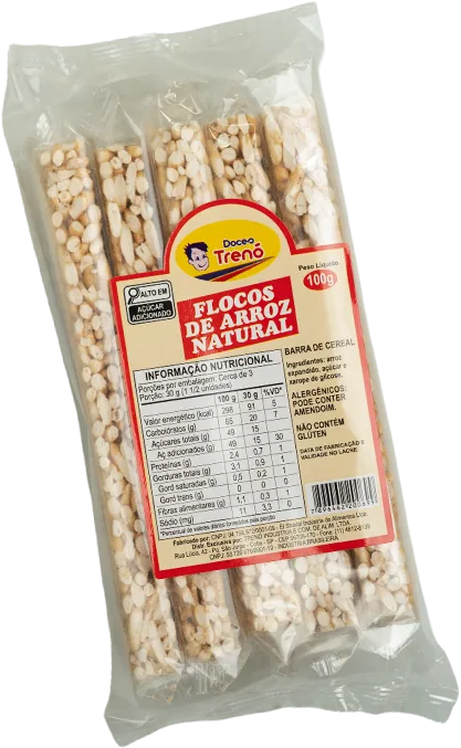 Pacote de flocos de arroz natural