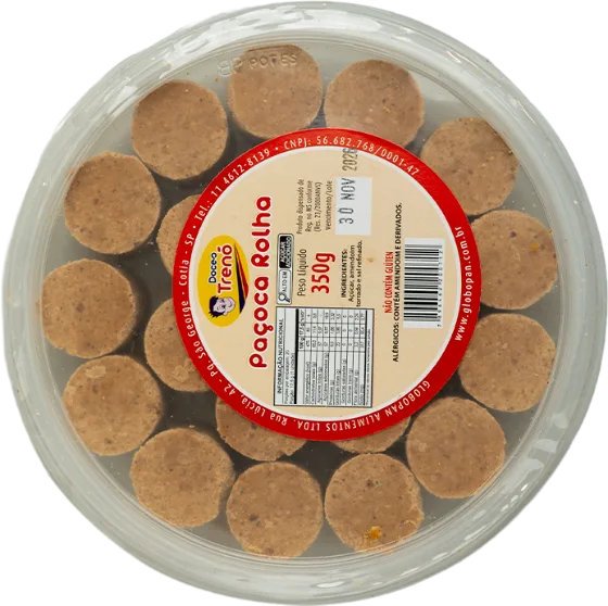 Pote de paçoca tipo rolha de 350 g
